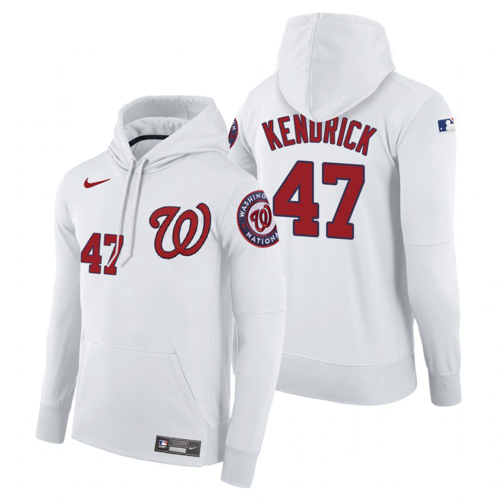Men Washington Nationals #47 Kendrick white home hoodie 2021 MLB Nike Jerseys